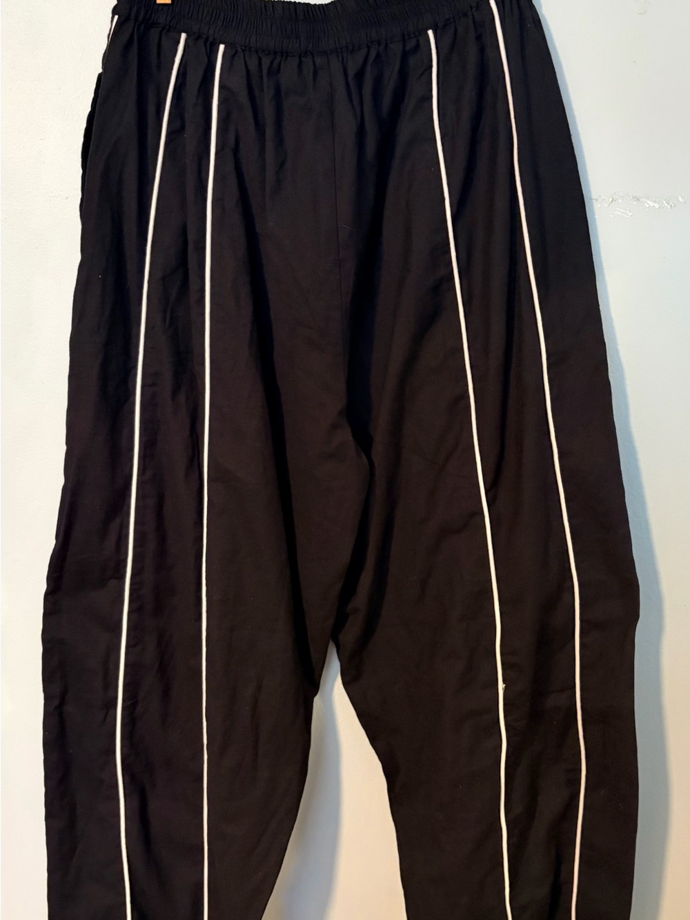 Rujuta Sheth Etta Pinstripe Elastic-Waist Pants  XL - Picture 4 of 5